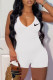 White Fashion Sexy Print Backless Rompers