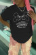 Black Fashion Casual Character Print O Neck T-Shirts