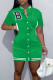 Green Casual Solid Embroidered Patchwork Buckle Straight Dresses