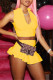 Yellow Fashion Sexy Solid Basic Zipper Collar Sleeveless Two Pieces