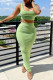 Light Green Sexy Casual Solid Vests U Neck Sleeveless Two Pieces