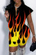 Yellow Fashion Casual Print Asymmetrical Turndown Collar Short Sleeve Two Pieces
