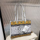 White Fashion Vintage Print Letter Bags