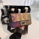 Gold Fashion Street Print Patchwork Bags
