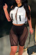 White Sexy Solid Patchwork Zipper Sleeveless Two Pieces