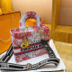 Red White Fashion Street Print Patchwork Letter Bags