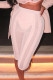 Pink Sexy Solid Patchwork See-through High Waist Pencil Patchwork Bottoms