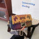 Purple Yellow Fashion Street Print Patchwork Bags