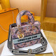 Pink Fashion Street Print Patchwork Letter Bags