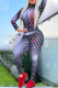 Black Fashion Elegant Print Letter O Neck Long Sleeve Two Pieces