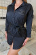 Black Fashion Casual Solid Hot Drill Turndown Collar Shirt Dress