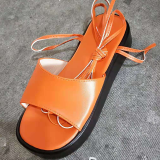 Tangerine Red Casual Street Patchwork Opend Out Door Shoes