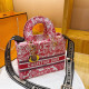 Red Fashion Street Print Patchwork Letter Bags