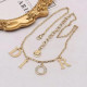 Gold Fashion Vintage Letter Chains Necklaces