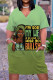 Green Casual Print Patchwork V Neck Straight Dresses