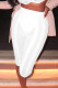 White Sexy Solid Patchwork See-through High Waist Pencil Patchwork Bottoms