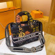 Black Fashion Street Print Patchwork Letter Bags
