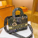 Green Fashion Street Print Patchwork Letter Bags