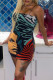Colour Fashion Sexy Print Backless Spaghetti Strap Sleeveless Dress Dresses