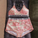 Pink Fashion Sexy Print Patchwork Swimwears