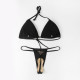 Black Fashion Sexy Solid Bandage Swimwears
