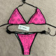 Pink Fashion Sexy Letter Bandage Swimwears