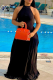 Black Fashion Solid Patchwork Halter Loose Jumpsuits