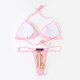 Pink Fashion Sexy Solid Bandage Swimwears