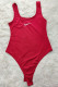 Red Fashion Sexy Solid Embroidered U Neck Bodysuits