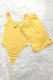 Yellow Fashion Casual Solid Patchwork U Neck Sleeveless Two Pieces