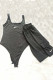Black Fashion Casual Solid Patchwork U Neck Sleeveless Two Pieces