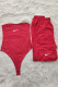 Red Fashion Sexy Solid Patchwork Strapless Sleeveless Two Pieces