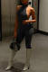 Black Sexy Casual Sportswear Solid Backless Turtleneck Skinny Jumpsuits