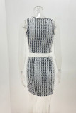 Pink Sexy Solid Patchwork Fold O Neck Sleeveless Two Pieces
