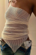 White Sexy Solid Mesh One Shoulder Tops