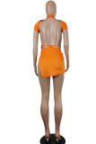 Red Sexy Solid Patchwork Backless Slit Half A Turtleneck One Step Skirt Dresses