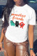 White Fashion Casual Letter Cartoon Print Basic O Neck T-Shirts