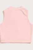 Pink Sexy Solid Patchwork Half A Turtleneck Tops