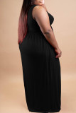 Grey Fashion Casual Solid Basic O Neck Vest Dress
