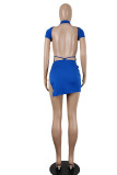 Red Sexy Solid Patchwork Backless Slit Half A Turtleneck One Step Skirt Dresses