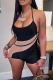 Black Sexy Solid Mesh Halter Pencil Skirt Dresses