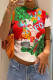Red Fashion Casual Print Basic O Neck T-Shirts