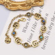 Gold Fashion Vintage Letter Patchwork Bracelets