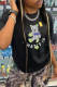 Black Fashion Casual Print Basic O Neck T-Shirts