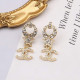 Gold Fashion Street Patchwork Hot Drill Earrings