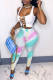 White Sexy Casual Print Bandage Hollowed Out Vests U Neck Sleeveless Two Pieces
