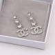 White Fashion Celebrities Letter Hot Drill Earrings