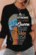 Black Fashion Casual Print Basic O Neck Tops