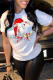 White Fashion Street Print Patchwork O Neck T-Shirts