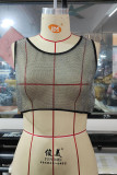 Black Silver Sexy Solid Hollowed Out Patchwork O Neck Tops